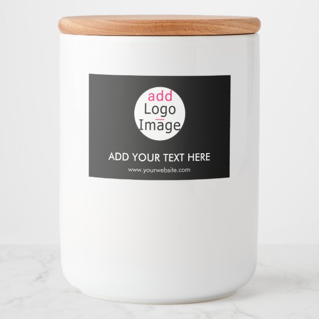 Rótulo Para Comida Marca preto personalizado moderno profissional de  (Frente)