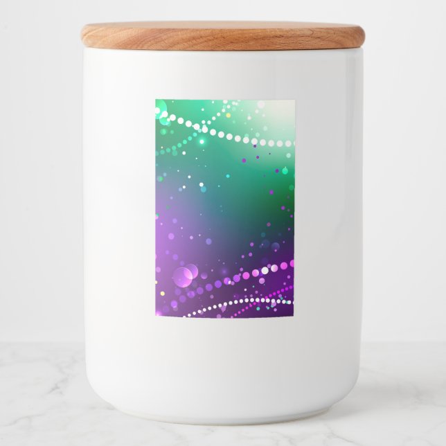 Rótulo Para Comida Mardi Gras Festivo Purple Background (Frente)