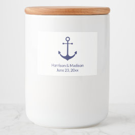Rótulo Para Comida Marinho de âncora náutica de castigo, branco-branc