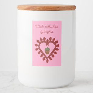 Rótulo Para Comida Mensagem Personalizada de Coração de Amor de dia d