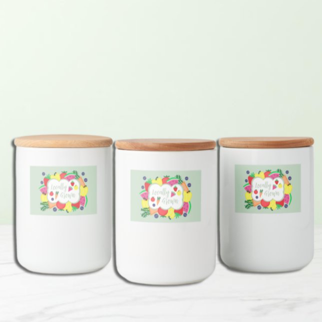 Rótulo Para Comida Mercado de agricultores em crescimento local (Criador carregado)