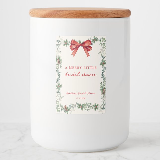 Rótulo Para Comida Merry Little Christmas Bridal Shower Favor Labels (Frente)