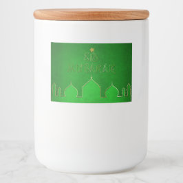 Rótulo Para Comida Mesquita Dourada Verde Eid Mubarak