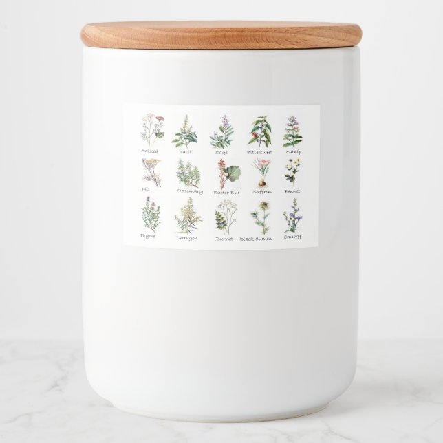 Rótulo Para Comida Mídia de ervas e especiarias (Frente)