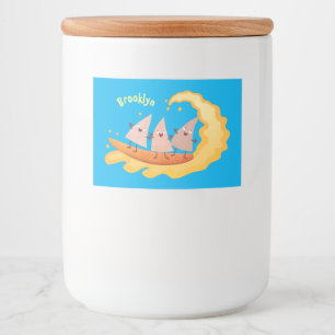 Rótulo Para Comida Milhas de nachos, batatas fritas, canecas, surf