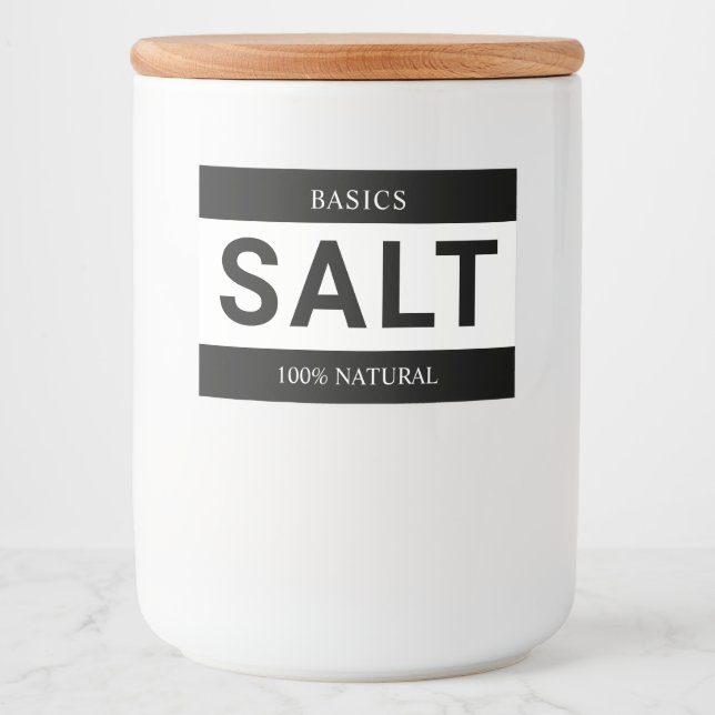 Rótulo Para Comida Minimalist Salt Label for Containers (Frente)