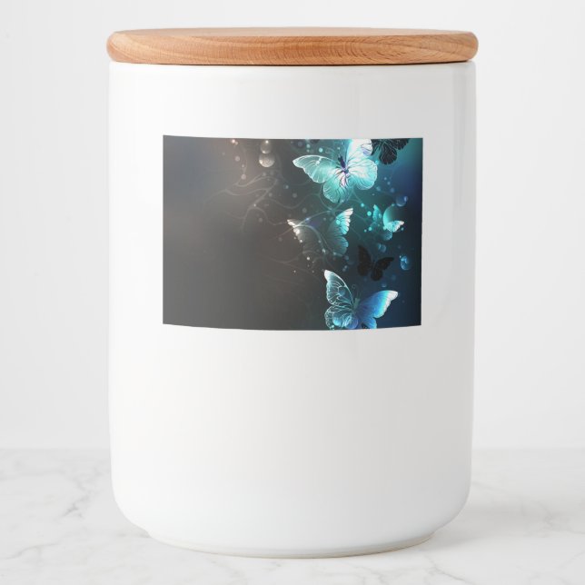 Rótulo Para Comida Mint Night Butterflies (Frente)