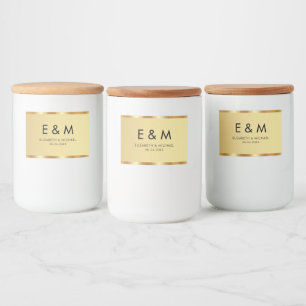 Rótulo Para Comida Modelo de texto com monograma em dourado Salve a d