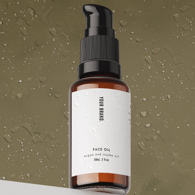 Rótulo Para Comida Modern 2oz Dropper Bottle Waterproof Label (Modern waterproof product label in black & white  - great for skincare and cosmetics *verify size)