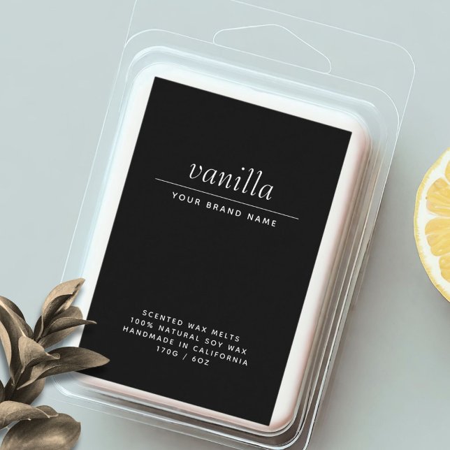 Rótulo Para Comida Modern black wax melts packaging label (Criador carregado)