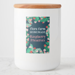 Rótulo Para Comida Moldura de framboesa Geleia Caseira Personalizada