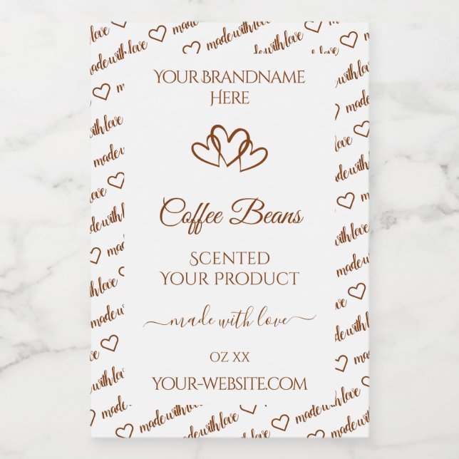 Rótulo Para Comida Moldura de Nuvem Branco Castanho Rotulagem de Prod (Rótulo Único)