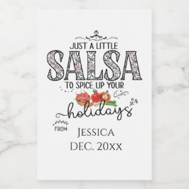 Rótulo Para Comida Molho Salsa Anima as Suas Festas Vermelho Floral