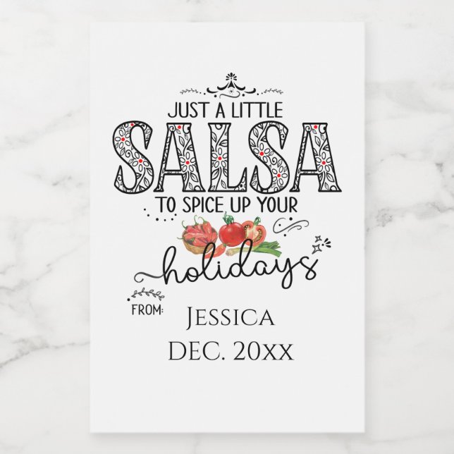 Rótulo Para Comida Molho Salsa Anima as Suas Festas Vermelho Floral (Rótulo Único)
