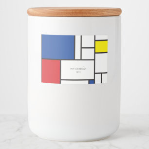 Rótulo Para Comida Mondrian Minimalist Geométrico De Stijl Modern Art