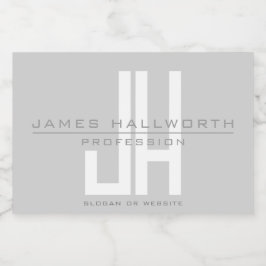 Rótulo Para Comida Monograma de Negócios com Estilo Moderno | Cinza