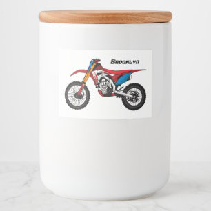 Rótulo Para Comida Moto de terra vermelha