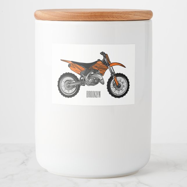Rótulo Para Comida Moto fora-de-estrada/desenho animado (Frente)