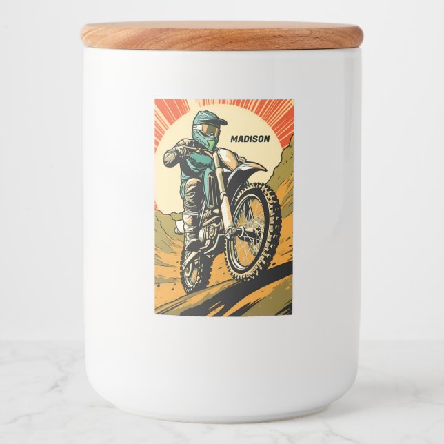 Rótulo Para Comida Motocross de nome personalizado (Frente)