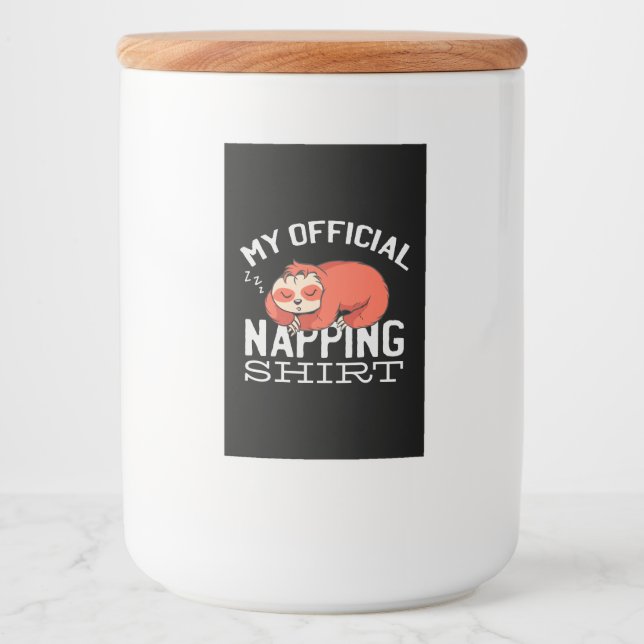 Rótulo Para Comida My official napping shirt Sloth (Frente)