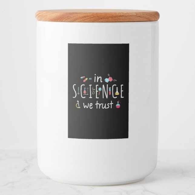 Rótulo Para Comida Na ciência confiamos (Frente)