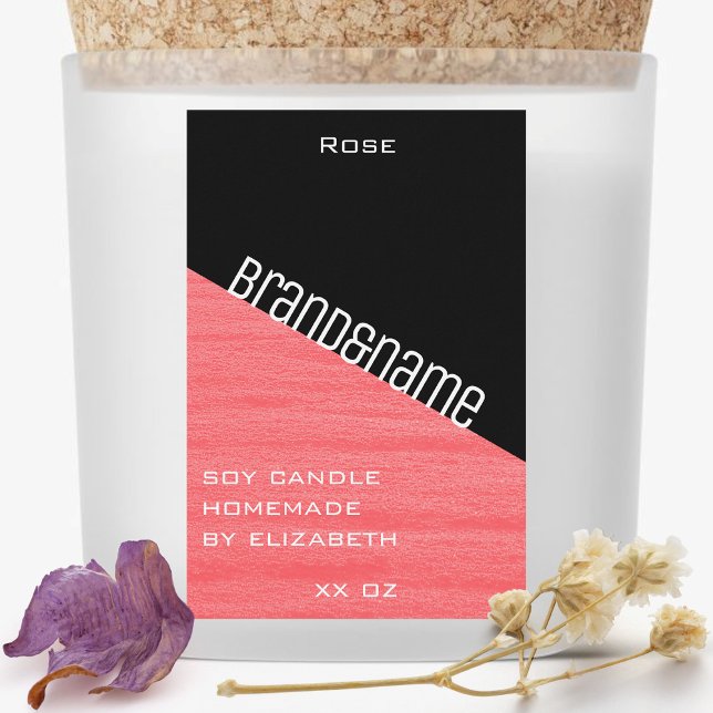 Rótulo Para Comida Na moda cor-de-rosa moderna - Velas e (Criador carregado)