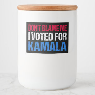 Rótulo Para Comida Não me culpes, votei em Kamala