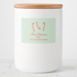 Rótulo Para Comida Natal das Canas Vermelhas, Verdes e Brancas