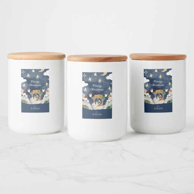 Rótulo Para Comida Natal Negra Africano Americano (Garrafas)