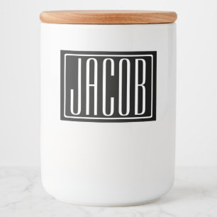 Rótulo Para Comida Negrito e Moderno Seu Nome ou Palavra   Branco A P