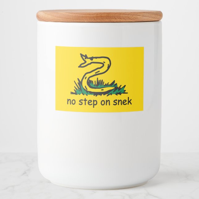Rótulo Para Comida Nenhum passo no meme da snek Gadsden SnekRight ama (Frente)