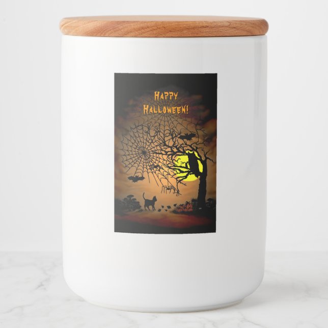 Rótulo Para Comida Noite de Halloween, Feliz Halloween! (Frente)