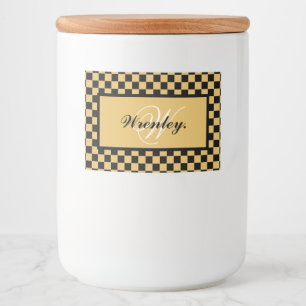 Rótulo Para Comida Nome de Monograma Elegante Personalizado