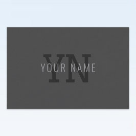 Rótulo Para Comida Nome Moderno das Cinzas Escuras Monograma (ou outr