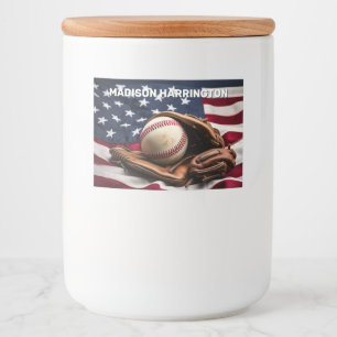 Rótulo Para Comida Nome Personalizado Baseball Americano