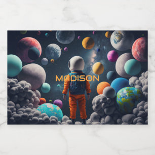 Rótulo Para Comida Nome Personalizado Fantasy Space Kid