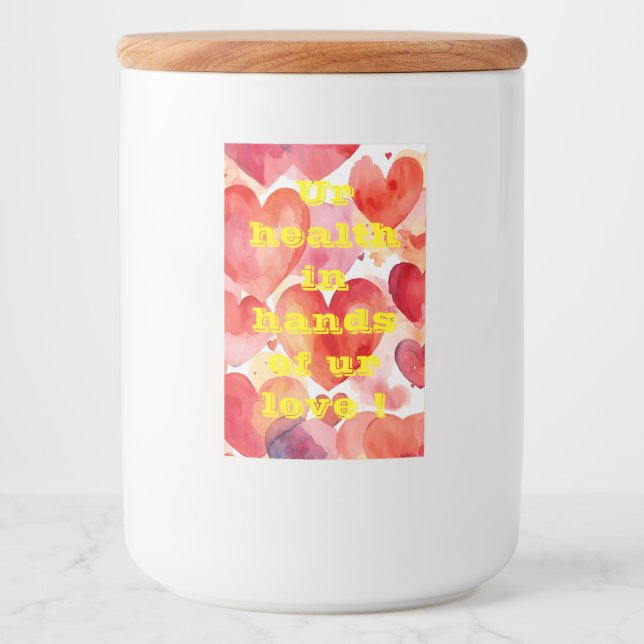 Rótulo Para Comida "Nutrição Preenchida pelo Amor: Sua Saúde, Nosso C (Frente)