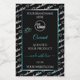 Rótulo Para Comida Nuvem de Palavras Preto e Branco Logotipo de Etiqu