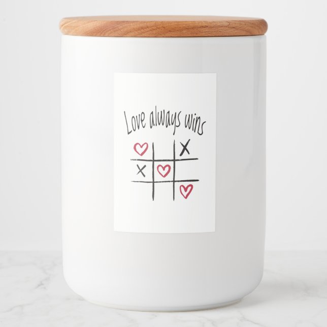 Rótulo Para Comida O amor sempre ganha (Frente)