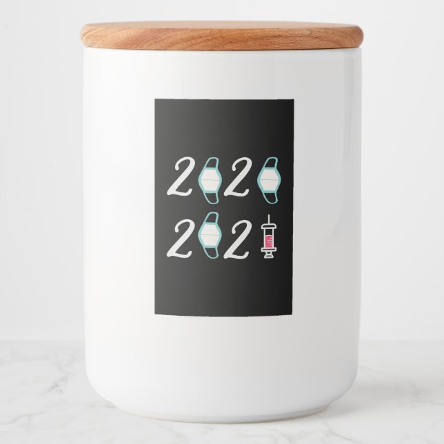 Rótulo Para Comida Olá 2021 Adeus 2020 - Finalmente acabou (Frente)