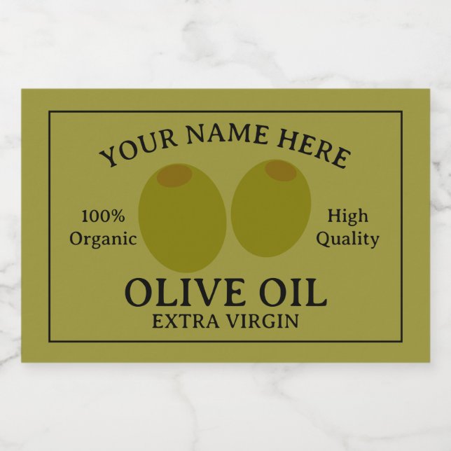 Rótulo Para Comida Olive oil extra virgin label template (Rótulo Único)