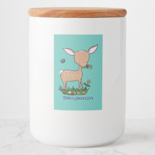 Rótulo Para Comida Óptica de desenho animado de veado de bebê feliz