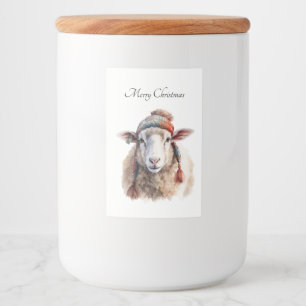 Rótulo Para Comida Ovelha de Natal, personalizável