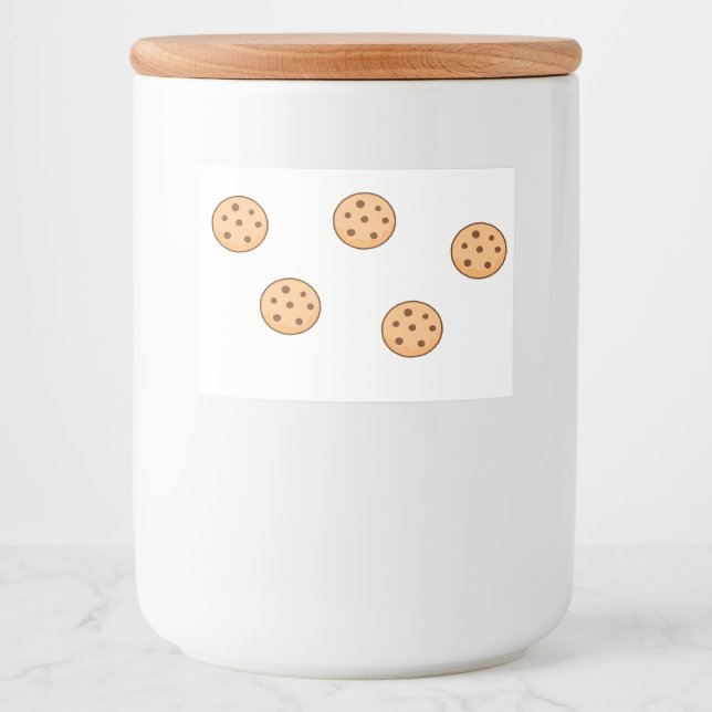 Rótulo Para Comida Padrão de cookies em branco (Frente)