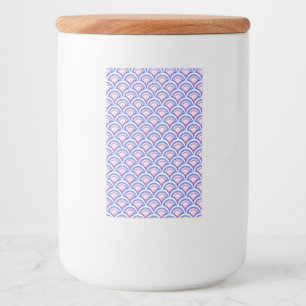 Rótulo Para Comida padrão de damasco floral azul