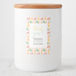 Rótulo Para Comida Padrão de Ilustração de Aquarela de Festa de Verão