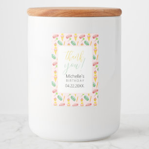 Rótulo Para Comida Padrão de Ilustração de Aquarela de Festa de Verão