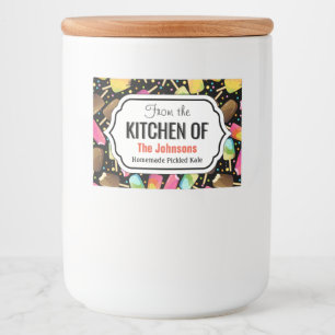 Rótulo Para Comida Padrão de picolés de sorvete multicolorido