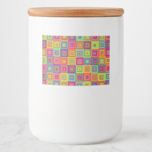 Rótulo Para Comida Padrão de Quadrados