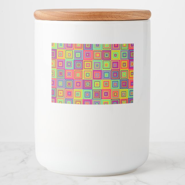 Rótulo Para Comida Padrão de Quadrados (Frente)